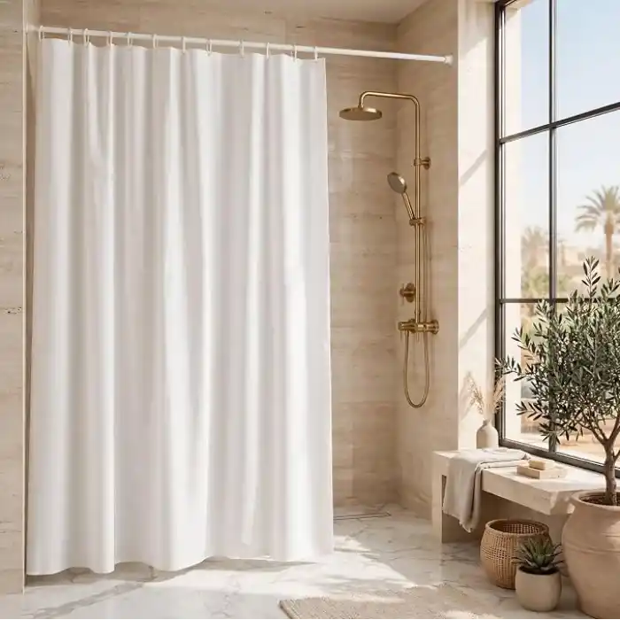 Ikea Nordrönn Duş Perdesi, Beyaz, 180x200 cm, Banyo