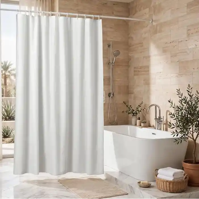 Ikea Nordrönn Duş Perdesi, Beyaz, 180x200 cm, Banyo