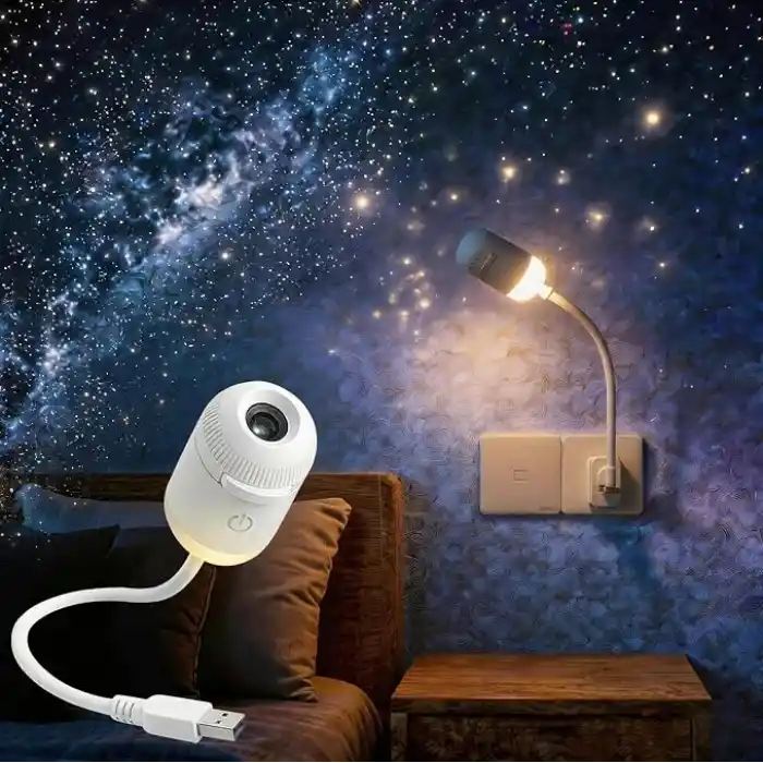 Galaxy Yıldızlı Gökyüzü Projektörü, 2si 1 Arada 360° Ayarlanabilir LED Uzay Samanyolu Lambası, 12 Adet Film Diskli Yıldızlı Gökyüzü Projektörü, Yatak Odası Parti Dekorasyon Hediye İçin Tavan