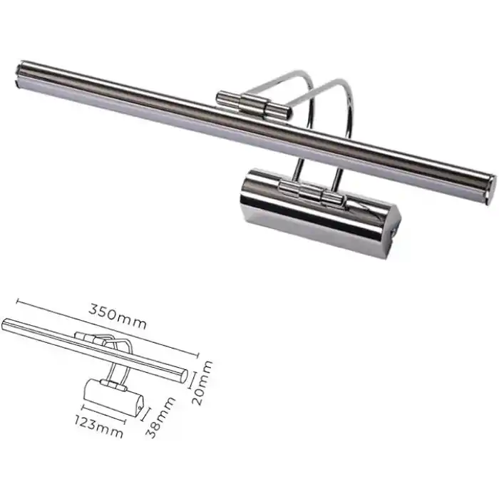 Ucuz Geldi Ayna Üstü Led Banyo Aplik Duvar Ayna Resim Tablo 6w Gün Işığı Apliği Flüt (Krom)