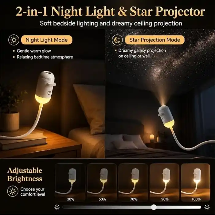 Galaxy Yıldızlı Gökyüzü Projektörü, 2si 1 Arada 360° Ayarlanabilir LED Uzay Samanyolu Lambası, 12 Adet Film Diskli Yıldızlı Gökyüzü Projektörü, Yatak Odası Parti Dekorasyon Hediye İçin Tavan
