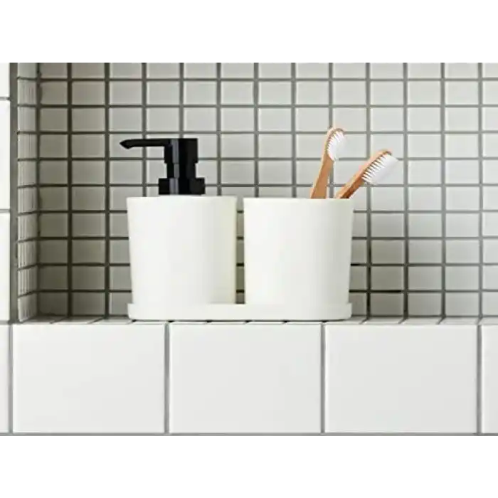 IKEA Storavan Banyo Aksesuar Seti - Sıvı Sabunluk - Katı Sabunluk - Diş Fırçalık