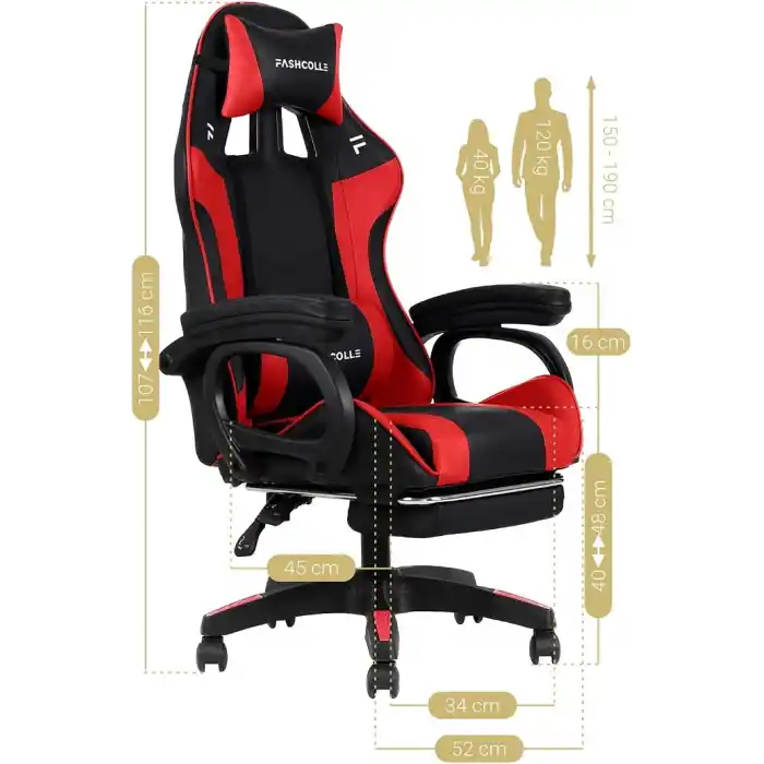 Dynamic Red Masajlı Oyuncu Koltuğu