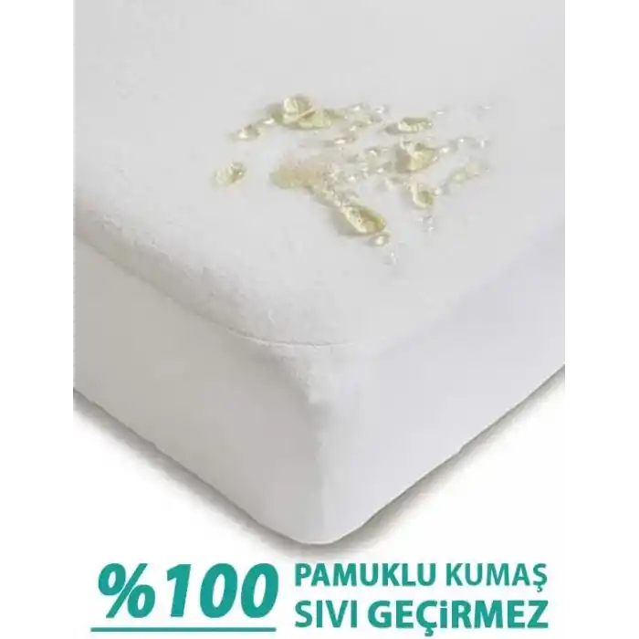 SUVAY%100 Pamuklu Sıvı Geçirmez Bebek Alezi Yatak Koruyucu Bebek Çocuk Park Beşik Kreş Anaokulu Alezi (60 x 120)