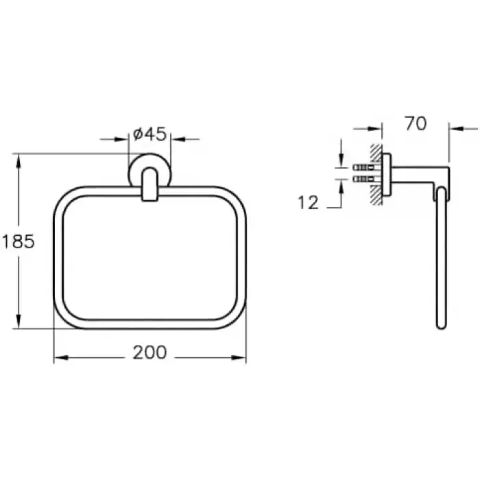 VitrA Minimax A44783 Halka Havluluk, Krom