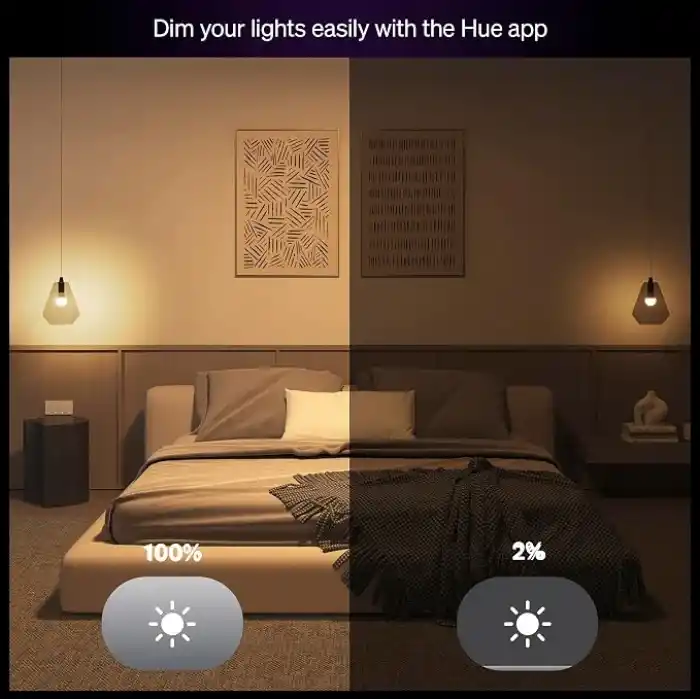 Philips Hue Essential 8W E27 806 Lumen Renkli Akıllı Ampul A60 (2li Ekopaket) - 25.000 Saat Ampul Kullanım Ömrü