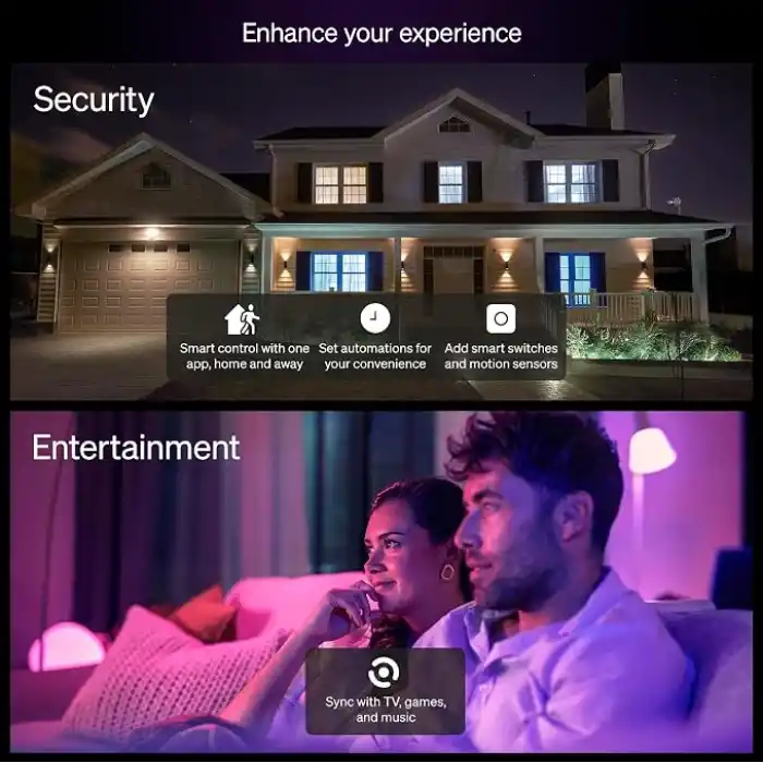Philips Hue Essential 8W E27 806 Lumen Renkli Akıllı Ampul A60 (2li Ekopaket) - 25.000 Saat Ampul Kullanım Ömrü