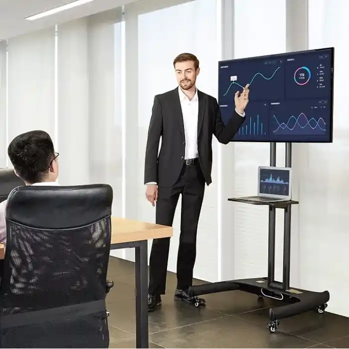 North Bayou NB AVA1500-60-1P LCD LED OLED Plazma Düz Panel Ekranlar için 32-75 inch TUV Sertifikalı Tekerlekli Profosyonel TV Sehpası