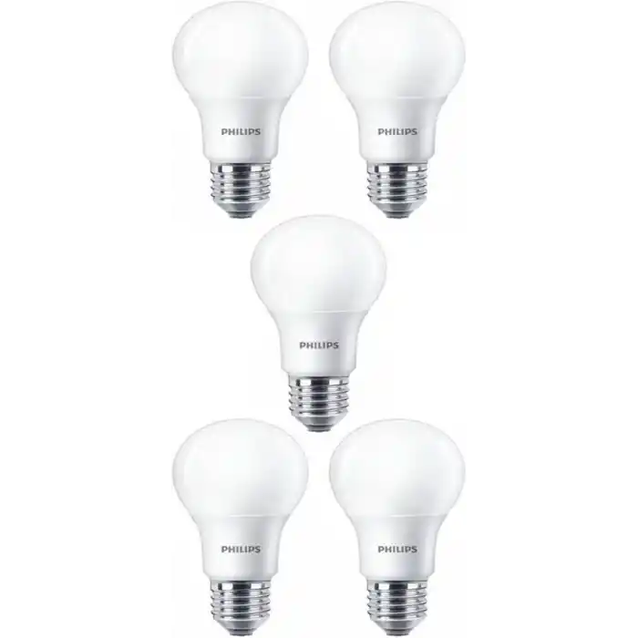 Philips 8w (60W) Led Ampul Beyaz 6500k E27 (5 ADET) Tasarruflu Lamba