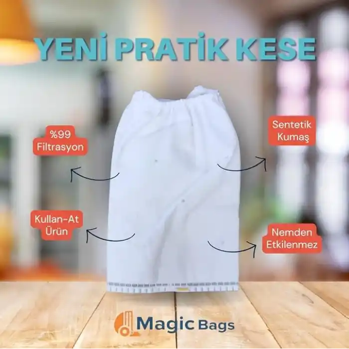 Fantom ile Uyumlu Pratik P1200 - Speedy Du 2000 - Beyaz Toz Torbası - 15 Adet