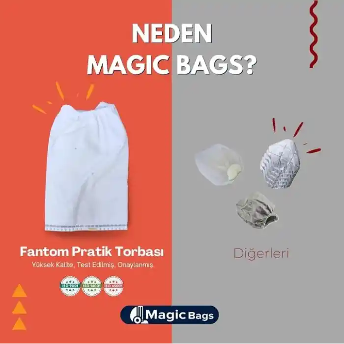Fantom ile Uyumlu Pratik P1200 - Speedy Du 2000 - Beyaz Toz Torbası - 15 Adet