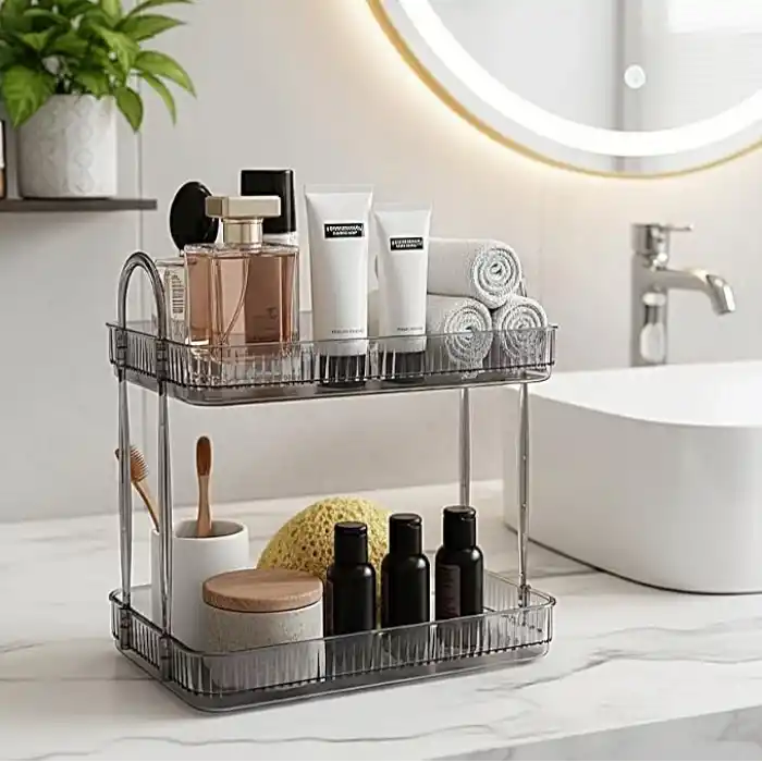 Banyo Düzenleyici Organizer Banyo Rafı (Duman Gri)