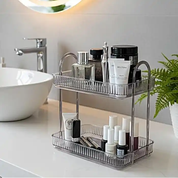 Banyo Düzenleyici Organizer Banyo Rafı (Duman Gri)