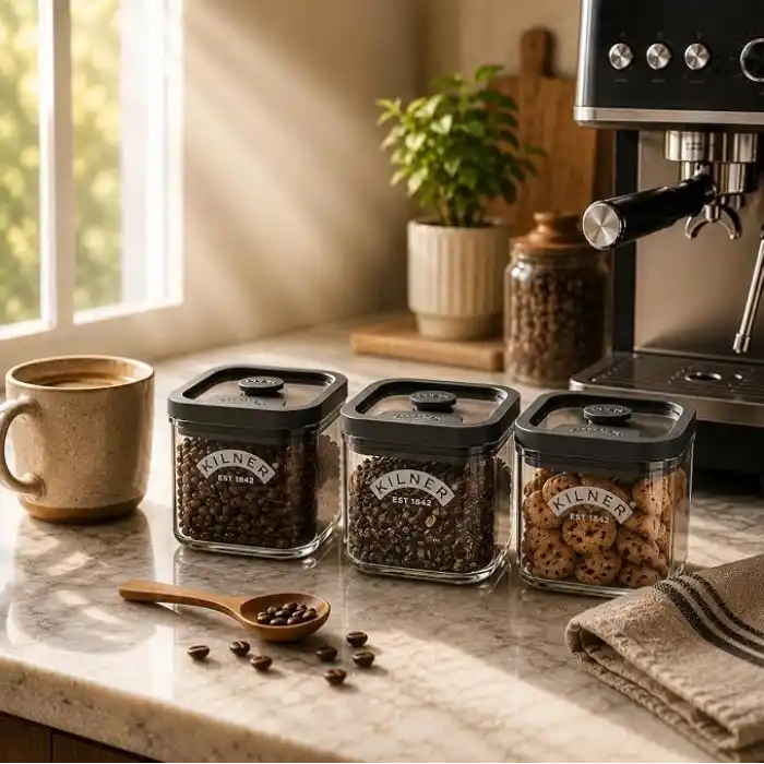 Kilner Borosilikat cam kapaklı saklama kabı, 500 ml, hava geçirmez, vakumlu mühürlü, bulaşık makinesinde yıkanabilir, kapaklı saklama kutusu, BPA içermez, 10,4 x 10,4 x 7,2 cm