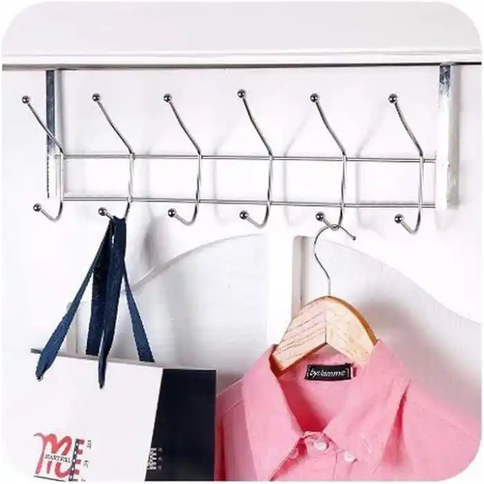 Orret Home 12L Metal Kapı Arkası Askı, Amerikan Kapı Arkası Askılık, Banyo, Mutfak, Yatak Odası İçin Krom Askı (2 Adet)
