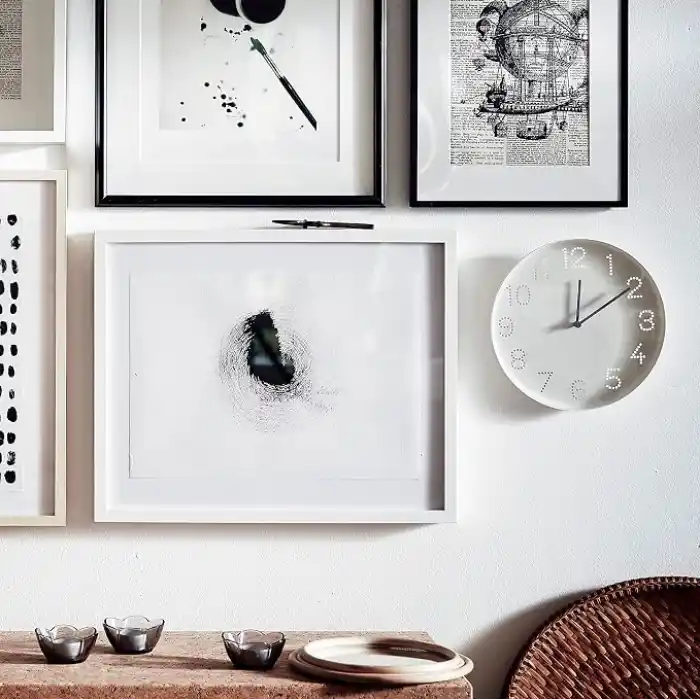 IKEA TROMMA duvar saati, 25 cm, beyaz