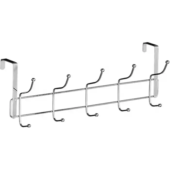 Orret Home 12L Metal Kapı Arkası Askı, Amerikan Kapı Arkası Askılık, Banyo, Mutfak, Yatak Odası İçin Krom Askı (2 Adet)