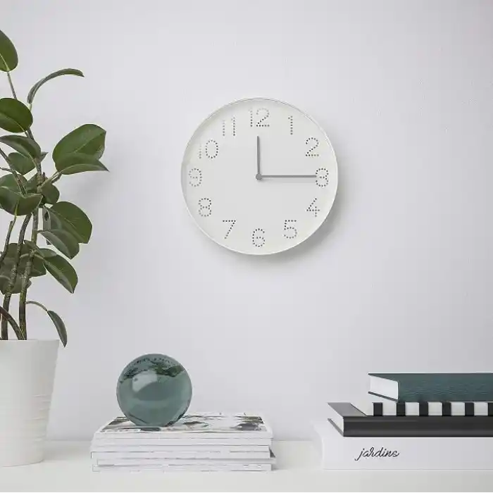 IKEA TROMMA duvar saati, 25 cm, beyaz