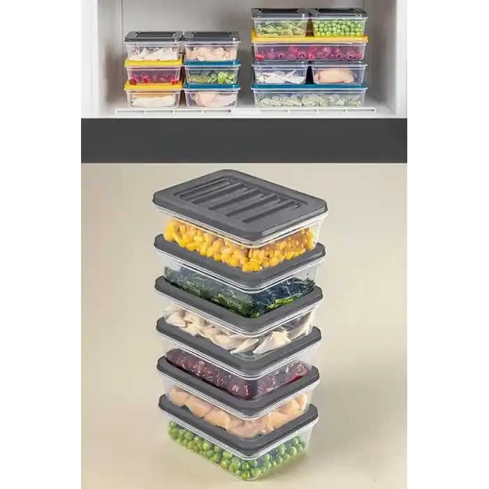 Orret Home 4 Adet Buzdolabı Organizeri, Buzdolabı İçin Çok Amaçlı Saklama Kabı, Fresh Box, Şeffaf ve Ayarlanabilir, Gıdaları Taze Tutma Özelliği, Mutfak Düzenleyici (600 Ml)