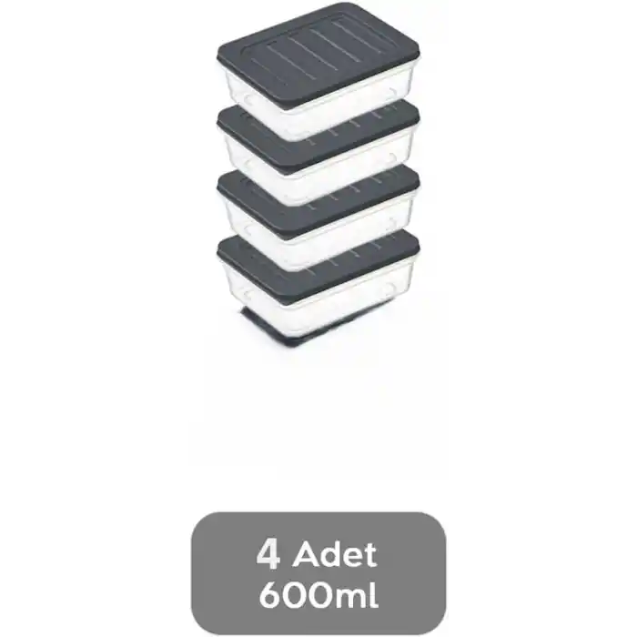 Orret Home 4 Adet Buzdolabı Organizeri, Buzdolabı İçin Çok Amaçlı Saklama Kabı, Fresh Box, Şeffaf ve Ayarlanabilir, Gıdaları Taze Tutma Özelliği, Mutfak Düzenleyici (600 Ml)