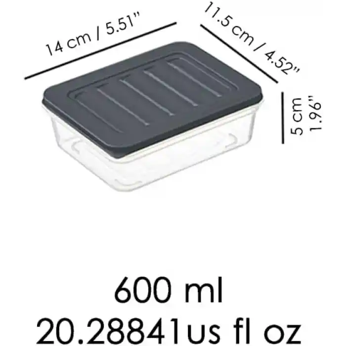 Orret Home 4 Adet Buzdolabı Organizeri, Buzdolabı İçin Çok Amaçlı Saklama Kabı, Fresh Box, Şeffaf ve Ayarlanabilir, Gıdaları Taze Tutma Özelliği, Mutfak Düzenleyici (600 Ml)