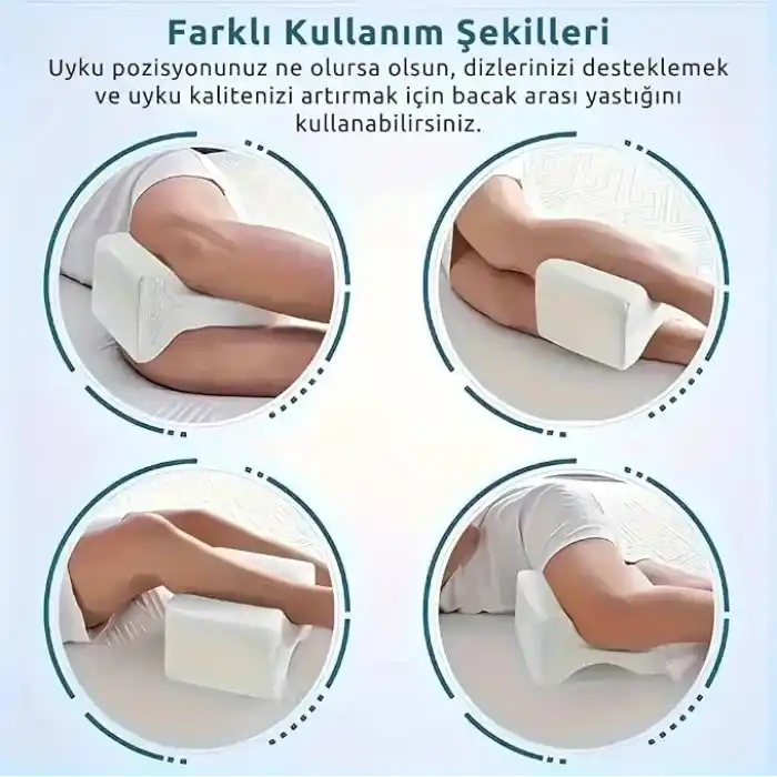 Visco Ortopedik Bacak Arası Yastığı – Hamileler İçin Destek Minderi | Bel, Bacak ve Kalça Ağrısı İçin Uyku Yastığı | Yıkanabilir Kılıflı Ergonomik Diz Arası Yastık