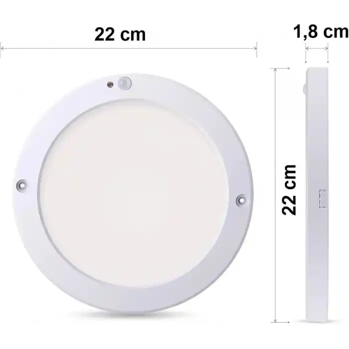 Amber LED 20W Sıva Üstü Sensörlü LED Armatür Cata CT-9247G - Hareket Sensörlü Tavan Lambası, Enerji Tasarruflu Koridor ve Merdiven Aydınlatması - 3200K GÜNIŞIĞI