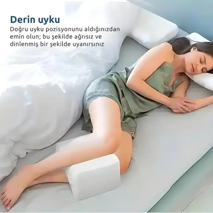 Visco Ortopedik Bacak Arası Yastığı – Hamileler İçin Destek Minderi | Bel, Bacak ve Kalça Ağrısı İçin Uyku Yastığı | Yıkanabilir Kılıflı Ergonomik Diz Arası Yastık