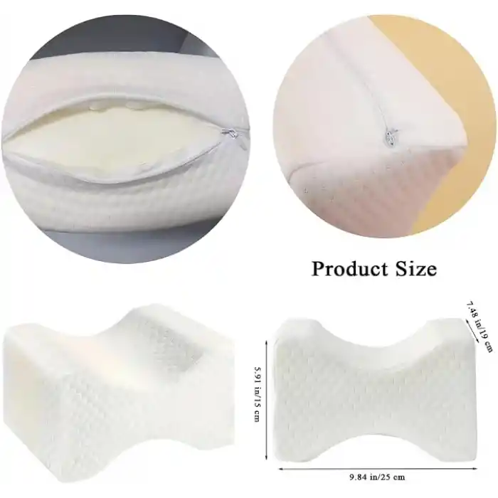 Visco Ortopedik Bacak Arası Yastığı – Hamileler İçin Destek Minderi | Bel, Bacak ve Kalça Ağrısı İçin Uyku Yastığı | Yıkanabilir Kılıflı Ergonomik Diz Arası Yastık