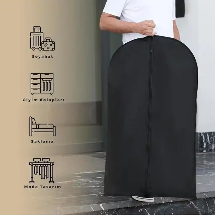 AEE® 6 Adet Takım Elbise Kılıfı – Gamboç Kıyafet Koruma ve Saklama Çantası – Fermuarlı, Yıkanabilir, Hava Alabilen Kumaş 60x95