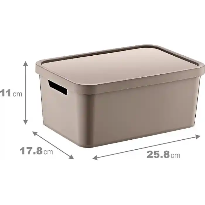 Smartware 4Lü Set Stafi Çok Amaçlı Kapaklı Kutu Terra 4,5 LT - BEJ, Çok Amaçlı Kapaklı Kutu, Ev-Ofis-Depo İçin, Kapaklı Saklama Kutusu