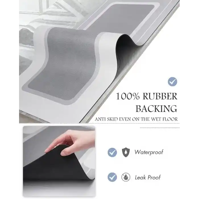 Banyo Paspası - Kaymaz Süper Emici Lekeye Dayanıklı Hızlı Kuruyan İnce Banyo Halısı - Küvet Vanity İçin Zemin Paspası - Kolay Bakım 40 x 60