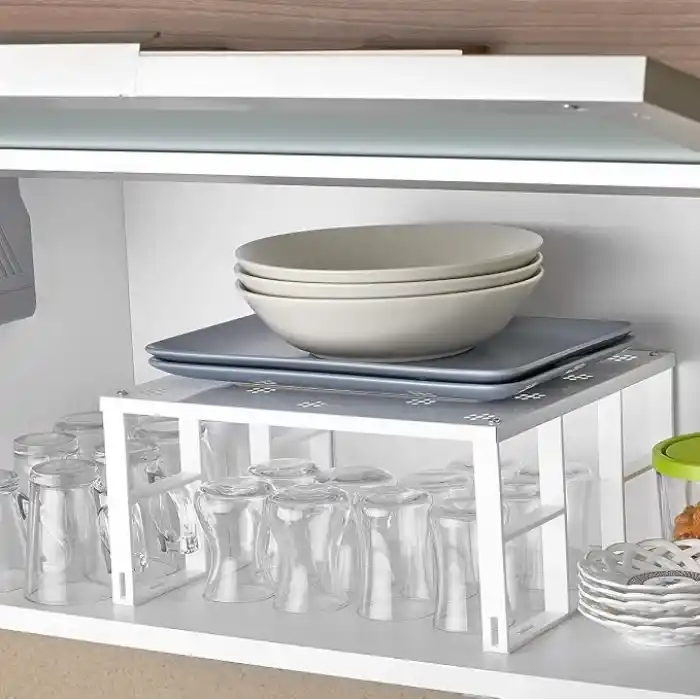 Promosyonca Mutfak Banyo Organizeri, Metal Gövde Plastik Ayak, Büyük Boy, Beyaz Çerçeve