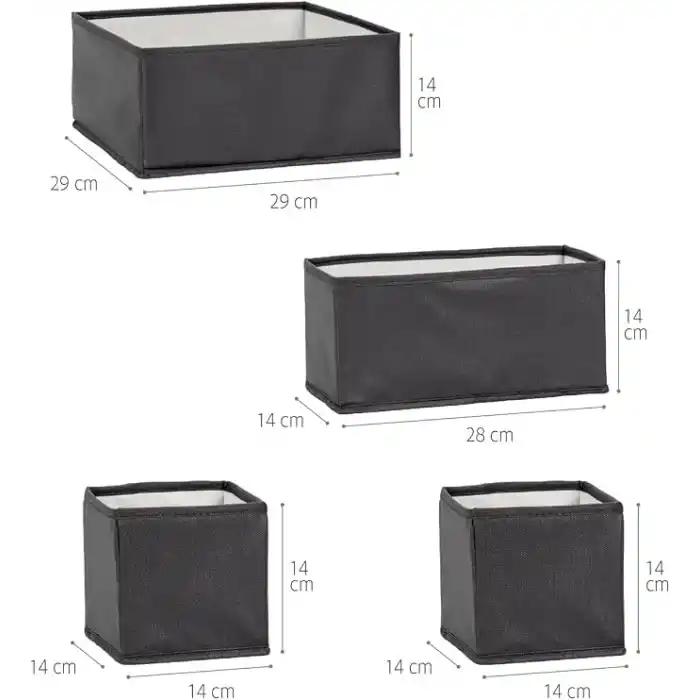 Orret Home 4’lü Katlanabilir Çekmece Düzenleyici Organizer Seti, Çekmece İçi Çamaşır Organizer Kutuları, İç Çamaşırı Çorap Sütyen Düzenleyici