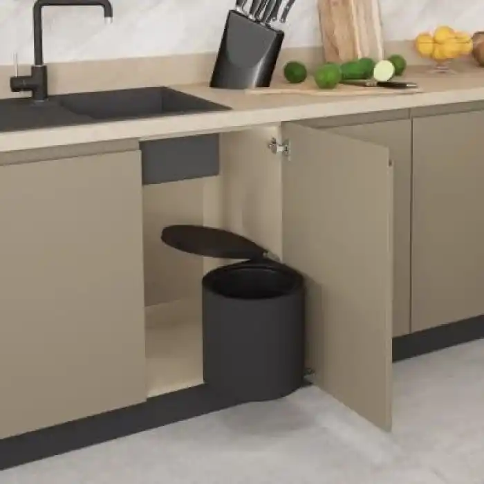 Starax S-2253 Dolap İçi Otomatik Kapaklı Çöp Kovası 10 L Antrasit