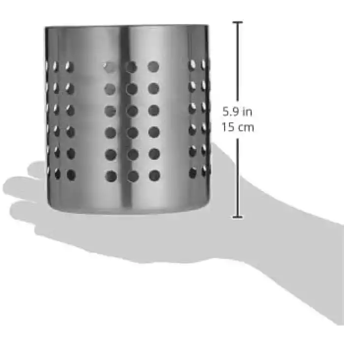 IKEA sepeti Ordning Besteckstaender paslanmaz çelik – Kuechenutensilienhalter – 12 cm Çap-13,5 cm Yükseklik, paslanmaz çelik, Gümüş, 14 x 12 x 12 cm