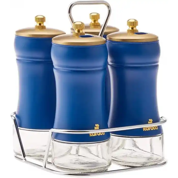 Karaca Blue Berry 5 Parça Cam Baharat Takımı