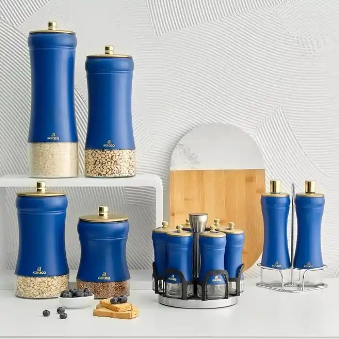 Karaca Blue Berry 5 Parça Cam Baharat Takımı