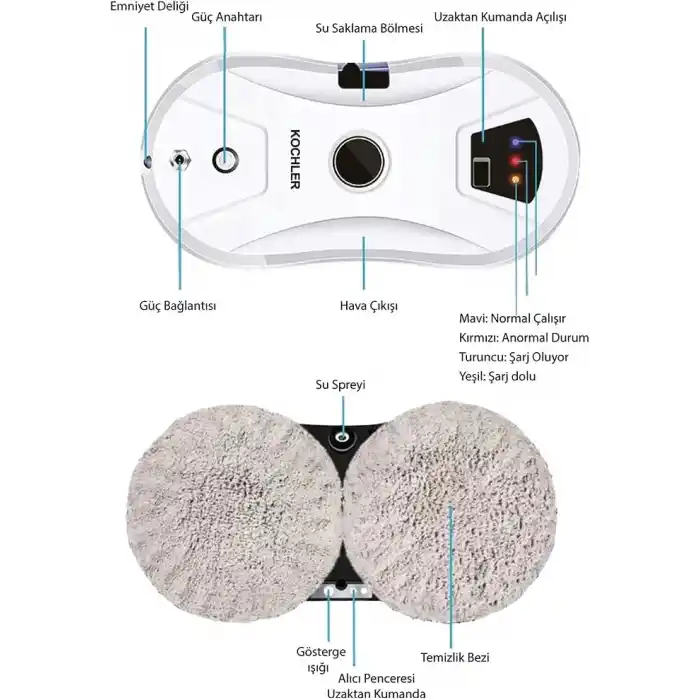 Kochler Akıllı Cam Silme Robotu - Vakumlu Cam Silme - Cam Temizleme Robotu