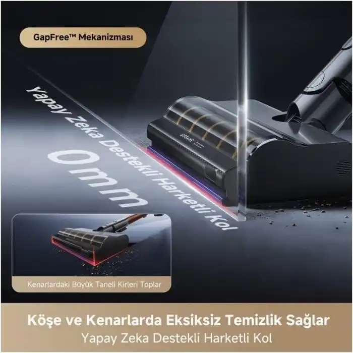 Dreame V30 Kablosuz Dikey Süpürge, 330AW Güçlü Emiş, GapFree™ Kenar Temizliği, TangleCut™ Dolanma Önleme, 90 Dakika Çalışma Süresi, H14 HEPA Filtre