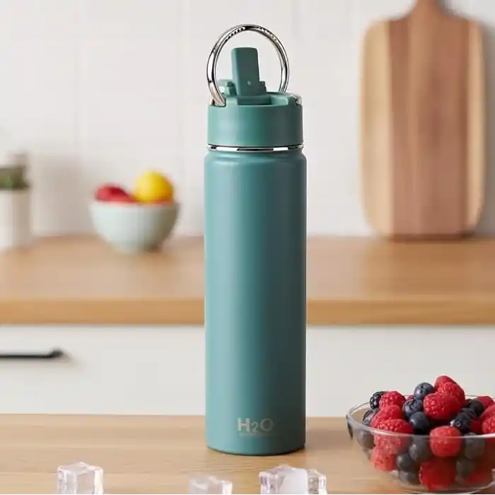 Deconox 650 ml Paslanmaz Çelik Termos Matara - 4 Renk (Krem, Yeşil, Siyah, Mavi) - Sıcak ve Soğuk Tutan Sporcu Suluk ve Ofis Şişesi (YEŞİL)