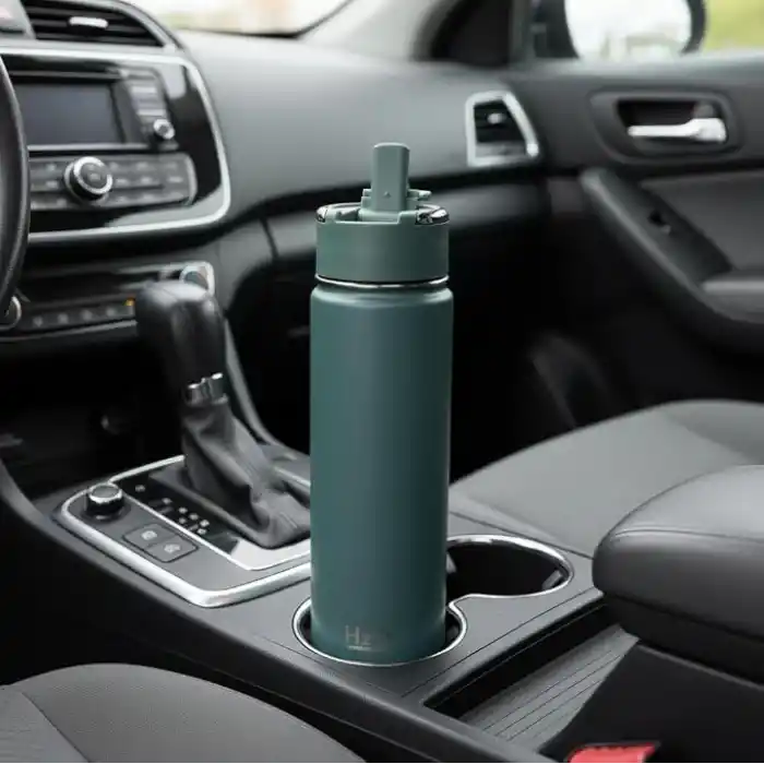 Deconox 650 ml Paslanmaz Çelik Termos Matara - 4 Renk (Krem, Yeşil, Siyah, Mavi) - Sıcak ve Soğuk Tutan Sporcu Suluk ve Ofis Şişesi (YEŞİL)