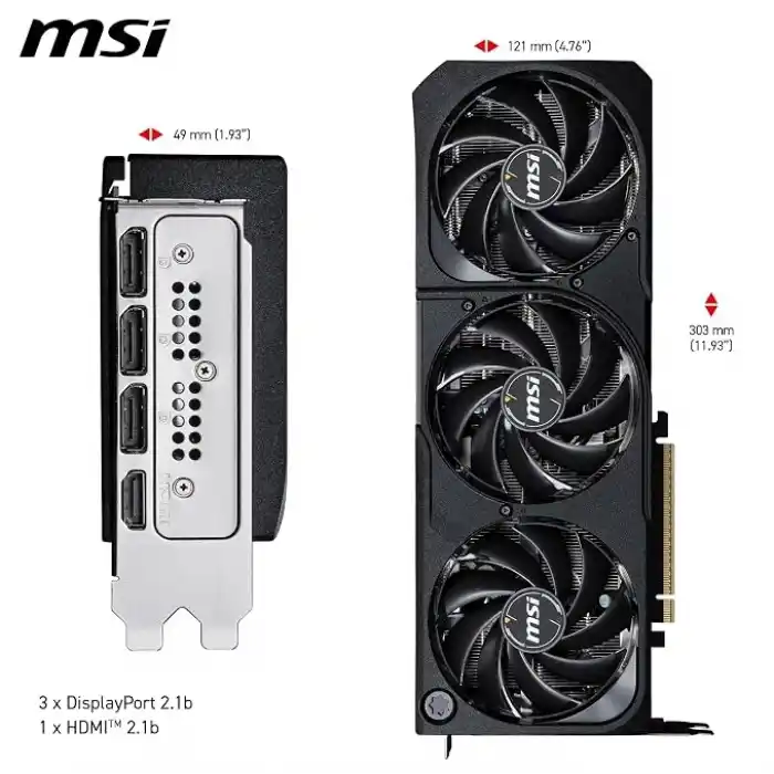 MSI VGA GEFORCE RTX 5070 TI 16G SHADOW 3X OC RTX5070TI 16GB GDRR7 256 B DX12 PCIE 5.0 X16 (3XDP 1XHDMI)