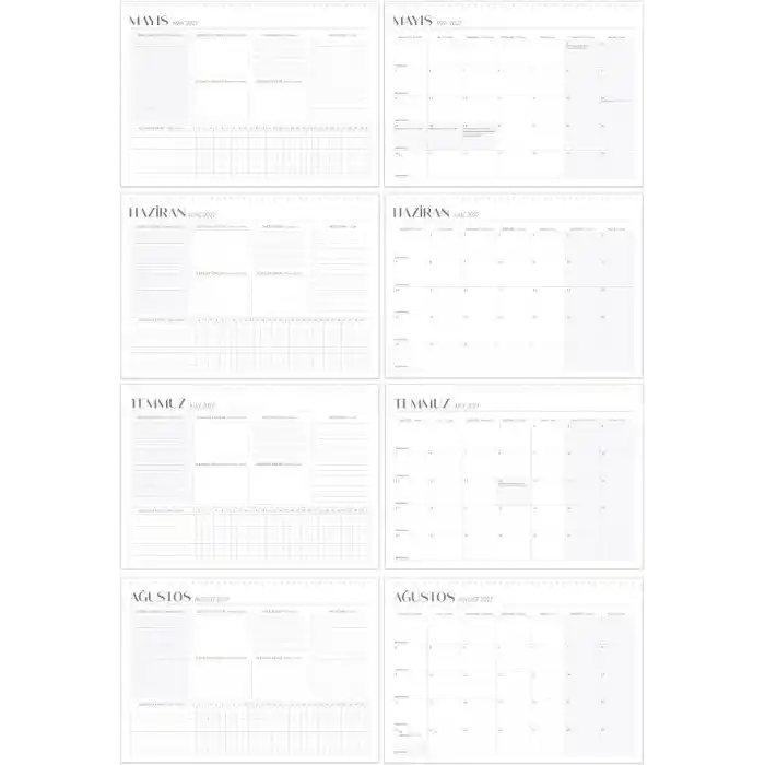 Matt Notebook 2026-2027 16 Aylık Akademik Masaüstü Planlayıcı Takvim 25x35 cm - Siyah