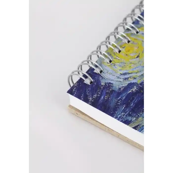 Retronote The Starry Night, Van Gogh 1889, A5 Eskiz Defter I, Çizgisiz, 100 Sayfa, 100 gram, Beyaz Renk, Spiralli, Sketchbook