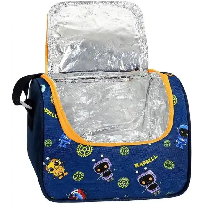Waddell Lisanslı Robot Desenli Termal Beslenme Çantası, Çok Renkli, 24x23 cm