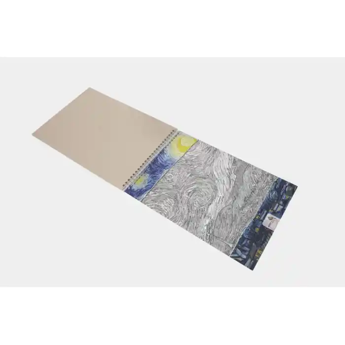 Retronote The Starry Night, Van Gogh 1889, A5 Eskiz Defter I, Çizgisiz, 100 Sayfa, 100 gram, Beyaz Renk, Spiralli, Sketchbook