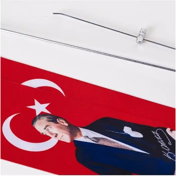 ZC Bayrak Atatürk-türk Bayrağı T Saten Kumaş Masa Bayrağı 10x30 Cm