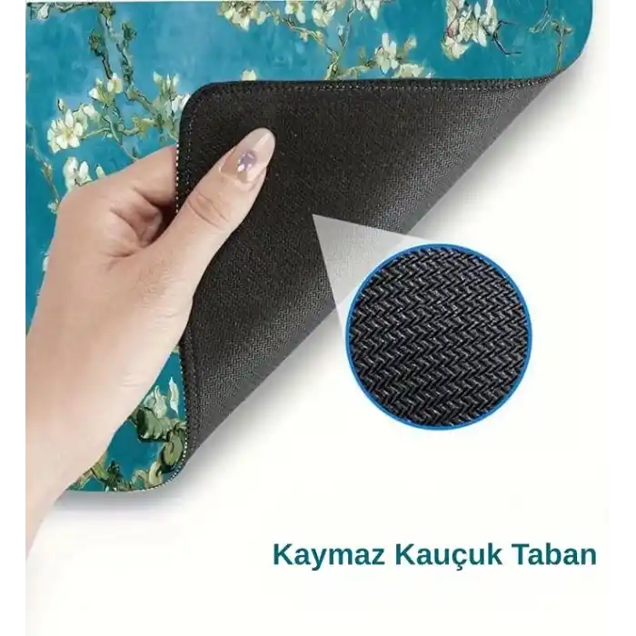 McStorey Van Gogh Desenli Masa Pedi 60x30 cm 3 mm Kaymaz Tabanlı Desk Mat Kumaş Mouse Pad Ofis Home Office İçin Geniş Pürüzsüz Yüzey Açık Yeşil