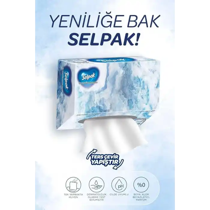 Selpak El ve Yüz Havlusu, 5li 400 Yaprak, Kutulu